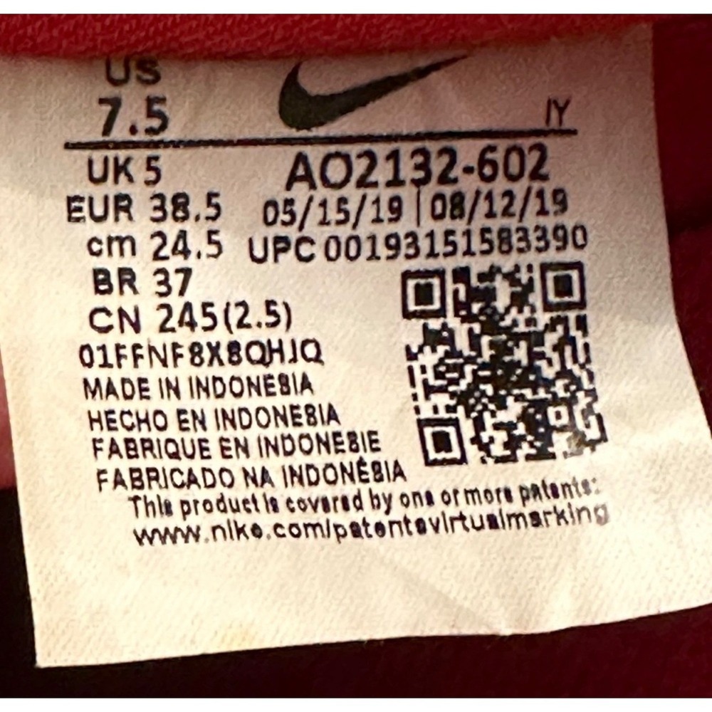 Nike Air Force 1 Low Icon Clash Womens 7.5 Red Gold Swoosh AO2132-602 2019 - Picture 6 of 6